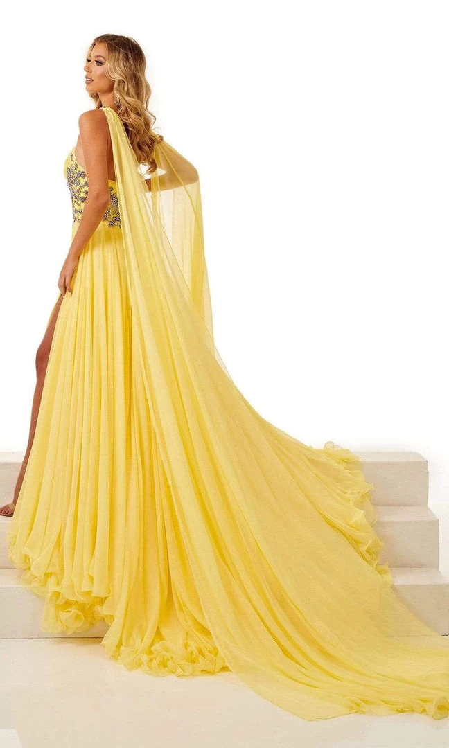 Rachel Allan - 50118 Beaded Choker Cascade Gown 8 Rachel Allan - 50118 Beaded Choker Cascade Gown