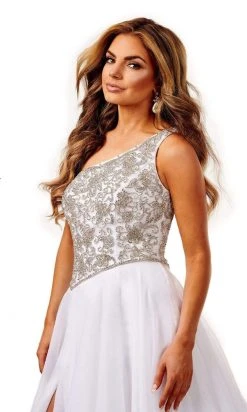 Rachel Allan - 50124 Embellished One Shoulder A-Line Dress