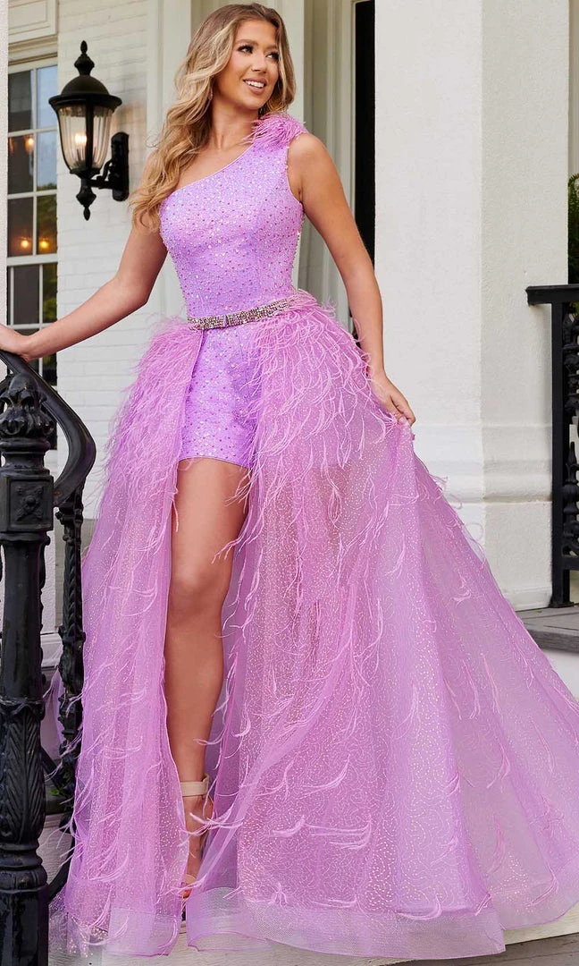 Rachel Allan 50139 - One Sleeve Sequin Romper 6 Rachel Allan 50139 - One Sleeve Sequin Romper