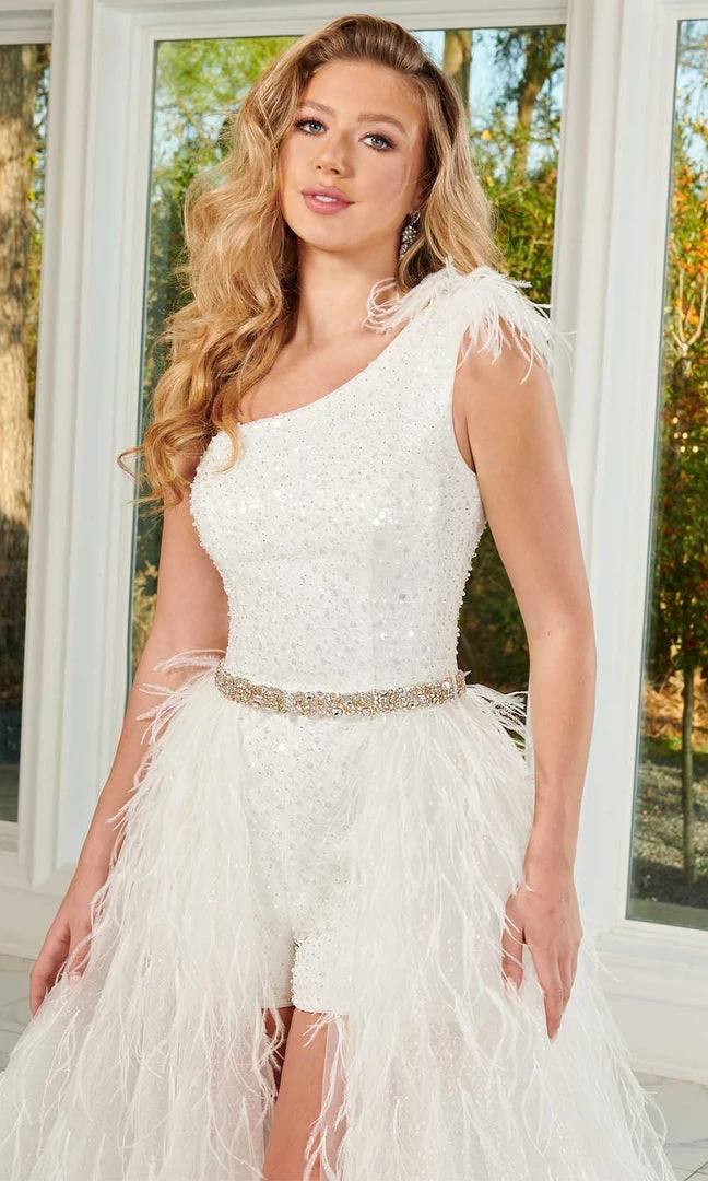 Rachel Allan 50139 - One Sleeve Sequin Romper 11 Rachel Allan 50139 - One Sleeve Sequin Romper