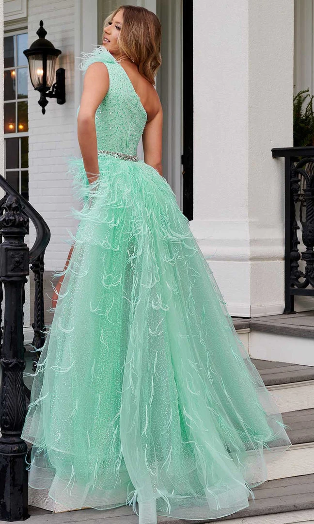 Rachel Allan 50139 - One Sleeve Sequin Romper 4 Rachel Allan 50139 - One Sleeve Sequin Romper