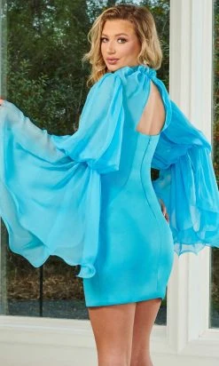 Rachel Allan 50155 - Long Sleeve High Neck Cocktail Dress 11 Rachel Allan 50155 - Long Sleeve High Neck Cocktail Dress