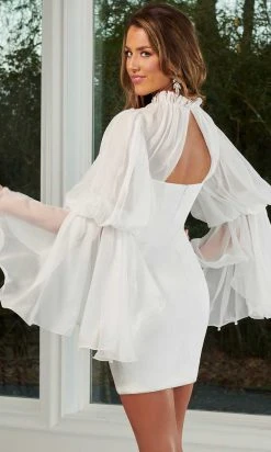 Rachel Allan 50155 - Long Sleeve High Neck Cocktail Dress 13 Rachel Allan 50155 - Long Sleeve High Neck Cocktail Dress