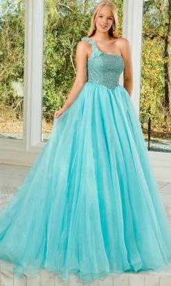 Rachel Allan 50156 - Bedazzled Asymmetric Evening Gown 18 Rachel Allan 50156 - Bedazzled Asymmetric Evening Gown