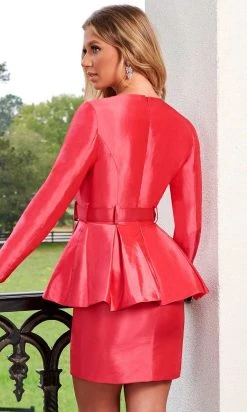 Rachel Allan 50170 - Long Sleeve V-Neck Cocktail Dress 13 Rachel Allan 50170 - Long Sleeve V-Neck Cocktail Dress