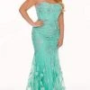 Rachel Allan - 70011W Strapless Embroidery Plus Size Dress