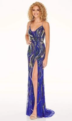 Rachel Allan - 70017 Beaded Tulle Plunging V Neck Sheath Dress 13 Rachel Allan - 70017 Beaded Tulle Plunging V Neck Sheath Dress