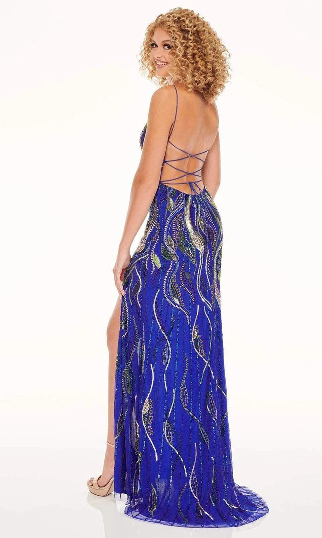 Rachel Allan - 70017 Beaded Tulle Plunging V Neck Sheath Dress 7 Rachel Allan - 70017 Beaded Tulle Plunging V Neck Sheath Dress