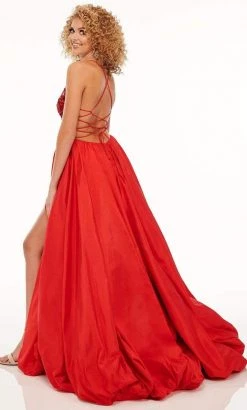 Rachel Allan - 70021 High Slit Cut Glass Bubble Hem Dress 7 Rachel Allan - 70021 High Slit Cut Glass Bubble Hem Dress