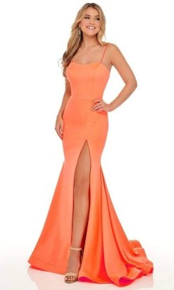 Rachel Allan - 70028 Sweetheart Bodice High Slit Mermaid Gown