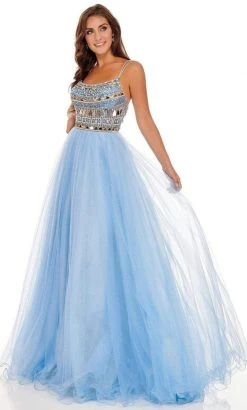 Rachel Allan - 70038 Geometric Cut Glass Tulle Dress 10 Rachel Allan - 70038 Geometric Cut Glass Tulle Dress