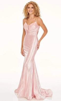 Rachel Allan - 70053 Metallic Open Back Mermaid Gown