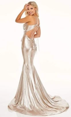 Rachel Allan - 70053 Metallic Open Back Mermaid Gown 10 Rachel Allan - 70053 Metallic Open Back Mermaid Gown
