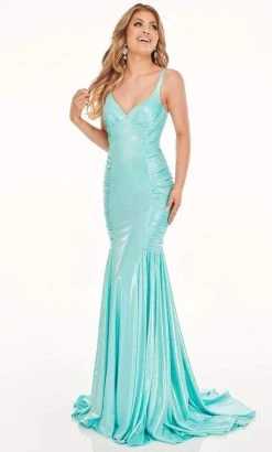 Rachel Allan - 70061 Sleeveless Ruche-Ornate Mermaid Gown