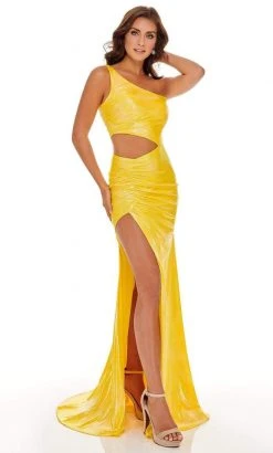 Rachel Allan - 70067 One Shoulder Cutout Trumpet Dress 8 Rachel Allan - 70067 One Shoulder Cutout Trumpet Dress
