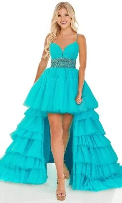 Rachel Allan - 70074 Ruffled Sweetheart High Low Dress 8 Rachel Allan - 70074 Ruffled Sweetheart High Low Dress