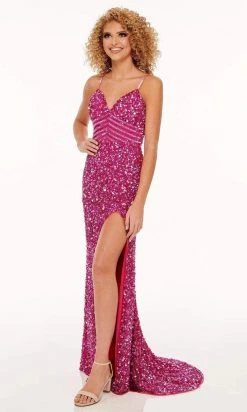 Rachel Allan - 70091 Embellished Plunging V Neck Sheath Dress 12 Rachel Allan - 70091 Embellished Plunging V Neck Sheath Dress