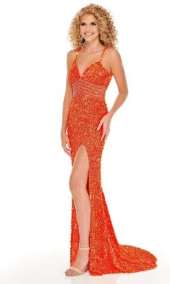 Rachel Allan - 70091 Embellished Plunging V Neck Sheath Dress 10 Rachel Allan - 70091 Embellished Plunging V Neck Sheath Dress