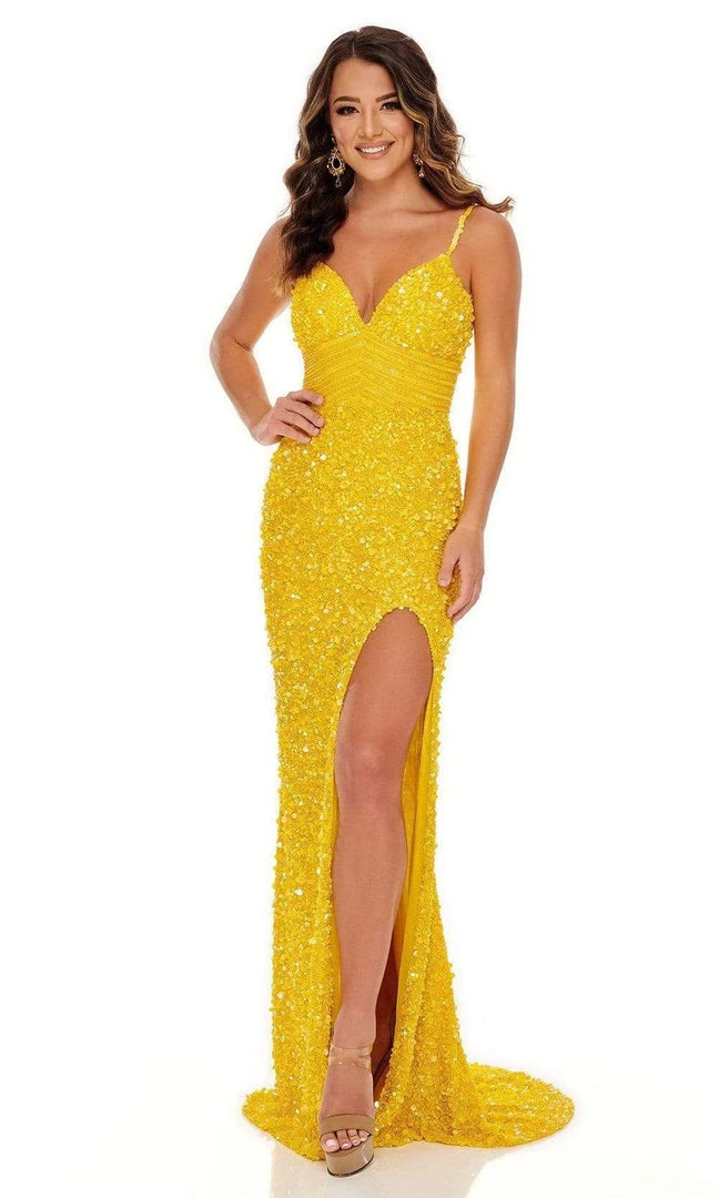 Rachel Allan - 70091 Embellished Plunging V Neck Sheath Dress 3 Rachel Allan - 70091 Embellished Plunging V Neck Sheath Dress