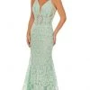 Rachel Allan - 70112 Applique Deep V Neck Mermaid Gown 1 Rachel Allan - 70112 Applique Deep V Neck Mermaid Gown