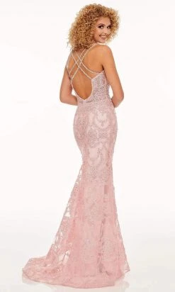 Rachel Allan - 70112 Applique Deep V Neck Mermaid Gown 12 Rachel Allan - 70112 Applique Deep V Neck Mermaid Gown