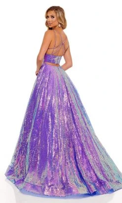 Rachel Allan - 70130 Sequined Strappy Back Gown