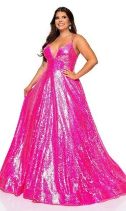 Rachel Allan - 70130W A-Line Sequin Evening Gown