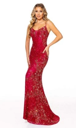 Rachel Allan - 70135 V-Neck Sheath Evening Dress