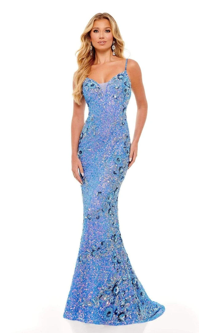 Rachel Allan - 70135 V-Neck Sheath Evening Dress 5 Rachel Allan - 70135 V-Neck Sheath Evening Dress