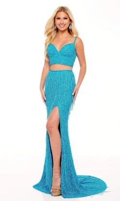 Rachel Allan - 70137 Two-Piece Bead-Fringed Gown