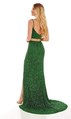 Rachel Allan - 70137 Two-Piece Bead-Fringed Gown