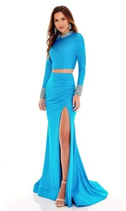 Rachel Allan - 70138 High Neck Trumpet Evening Dress