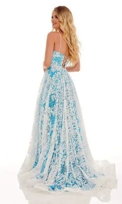 Rachel Allan - 70160 Lace Pattern A-Line Evening Dress