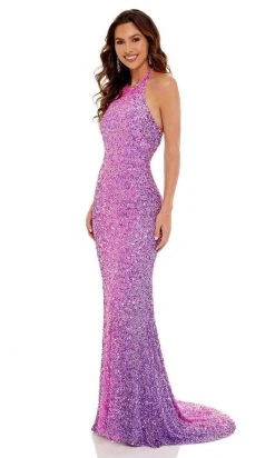 Rachel Allan - 70162 Halter Trumpet Evening Dress