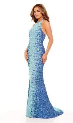 Rachel Allan - 70162 Halter Trumpet Evening Dress