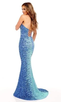 Rachel Allan - 70162 Halter Trumpet Evening Dress