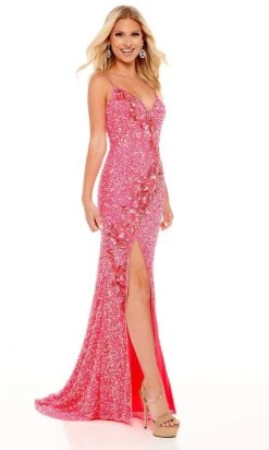 Rachel Allan - 70163 V-Neck Fully Beaded Dress