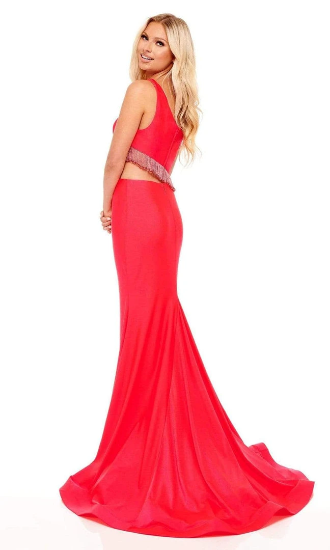 Rachel Allan - 70168 Bead-Fringed Cutout Gown 8 Rachel Allan - 70168 Bead-Fringed Cutout Gown