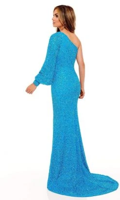 Rachel Allan - 70171 Bishop Sleeve Sequin Gown With Slit