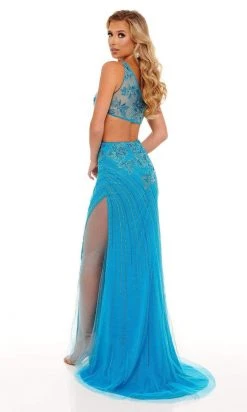 Rachel Allan - 70201 Asymmetrical Floral Evening Dress