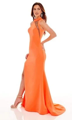 Rachel Allan - 70221 High Halter Mesh Ornate Gown