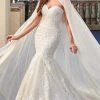 Rachel Allan - M781 Embroidered Lace Mermaid Wedding Gown With Cape 1 Rachel Allan - M781 Embroidered Lace Mermaid Wedding Gown With Cape