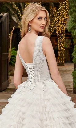 Rachel Allan - M796 Lace Tiered Ruffle Wedding Ballgown 9 Rachel Allan - M796 Lace Tiered Ruffle Wedding Ballgown