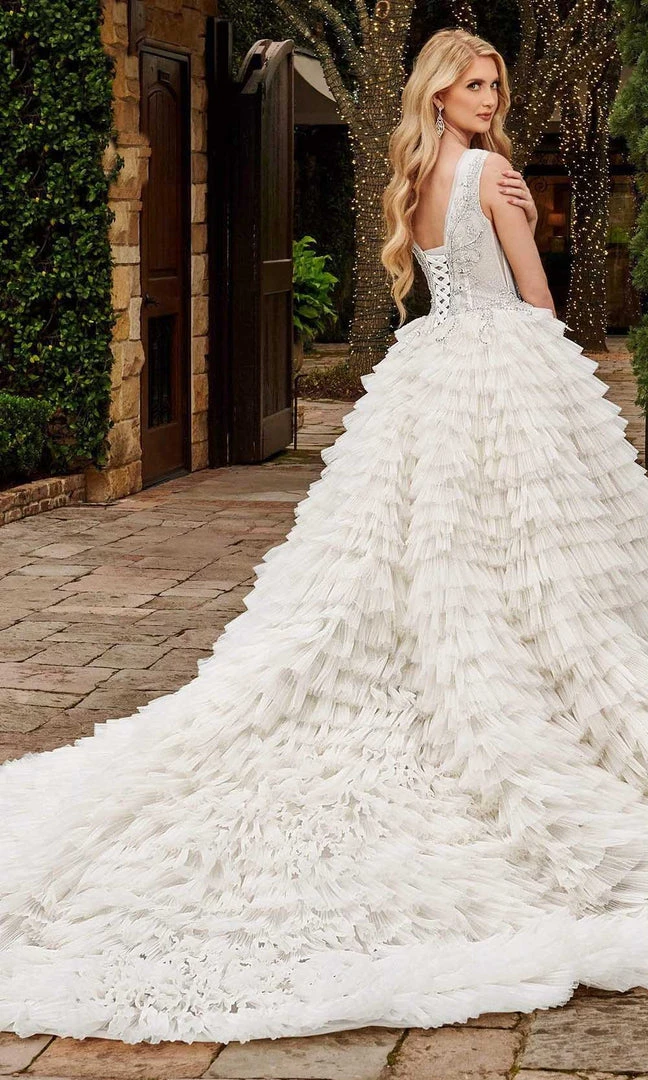 Rachel Allan - M796 Lace Tiered Ruffle Wedding Ballgown 4 Rachel Allan - M796 Lace Tiered Ruffle Wedding Ballgown