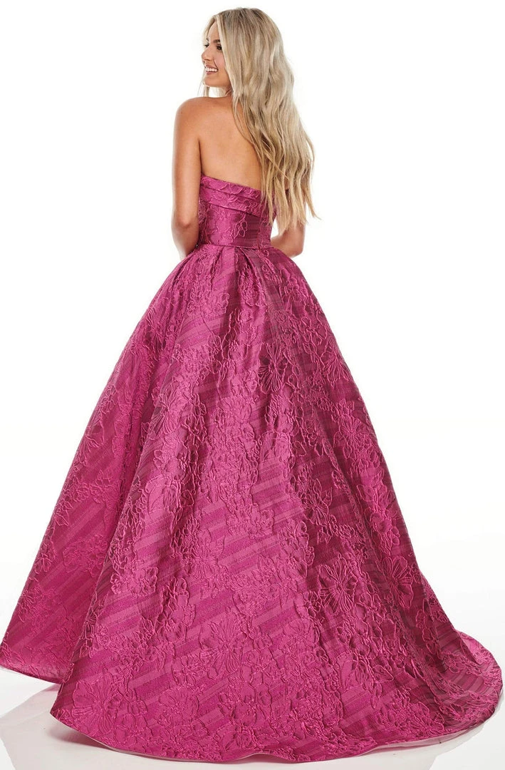 Rachel Allan Prom - 7013 Strapless Jacquard Straight Neck Ballgown 5 Rachel Allan Prom - 7013 Strapless Jacquard Straight Neck Ballgown