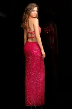 Scala - 25400L Dress In Fuchsia/Coral