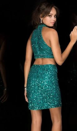 Scala - 25423 Two-piece High Halter Neck Sheath Dress 11 Scala - 25423 Two-piece High Halter Neck Sheath Dress