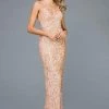 Scala - 47542 Fully Embellished Strapless V Neck Backless Sheath Dress 1 Scala - 47542 Fully Embellished Strapless V Neck Backless Sheath Dress