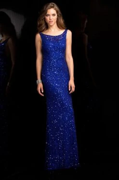 Scala - 48700 Low Back Sequin Prom Dress