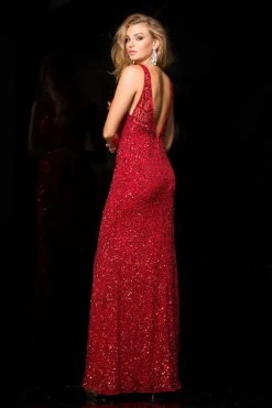 Scala - 48700 Low Back Sequin Prom Dress